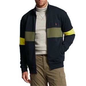Polo Ralph Lauren Men's Navy Zip-Up Double-Knit Mesh Track Jacket